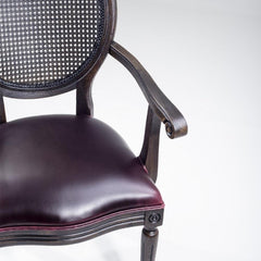 Classic Solid Wood Rattan Arm Chair