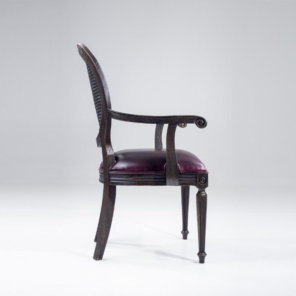 Classic Solid Wood Rattan Arm Chair