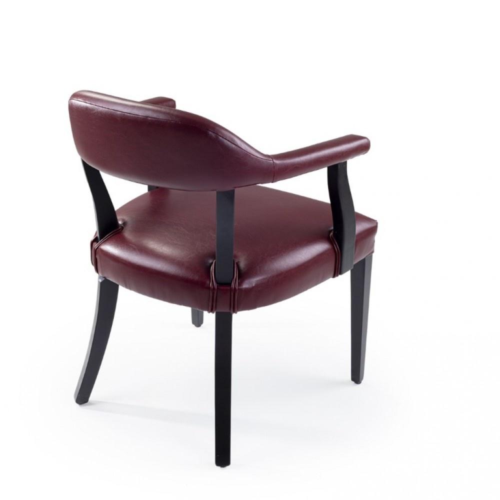 Modern Solid Wood & Leather armchair with armrests
