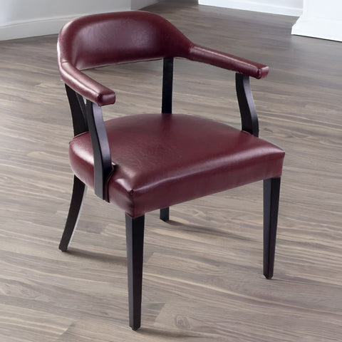 Modern Solid Wood & Leather armchair with armrests