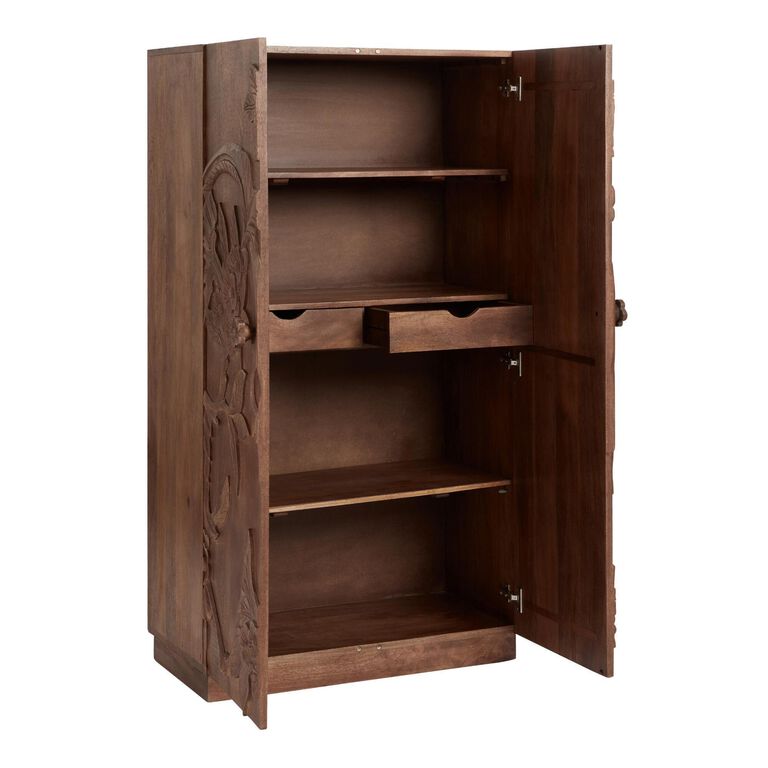 Cairo Hand Carved Wooden Floral Wardrobe