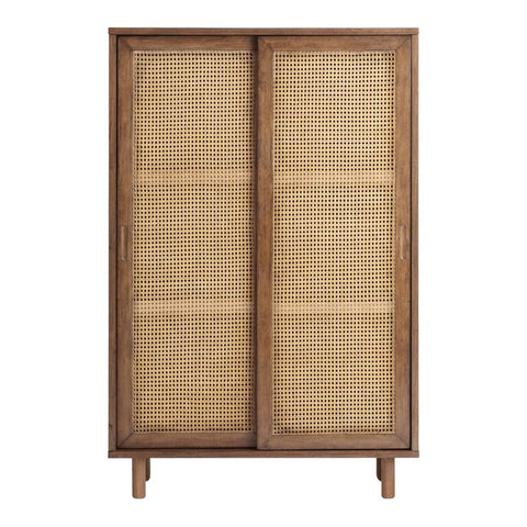 Berlin Vintage Sliding Door Rattan Wardrobe