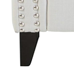 Classic Fabric Wing Chair in Off-White Colour