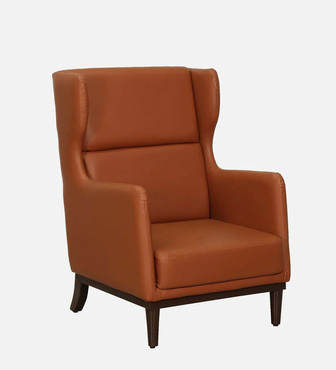 Classic  Leatherette Wing Chair In Tan Colour