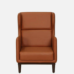Classic  Leatherette Wing Chair In Tan Colour