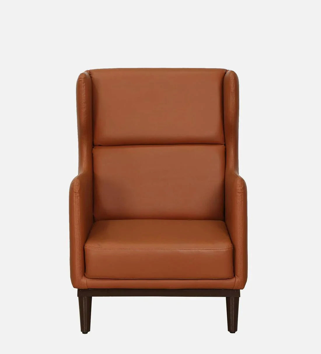 Classic  Leatherette Wing Chair In Tan Colour