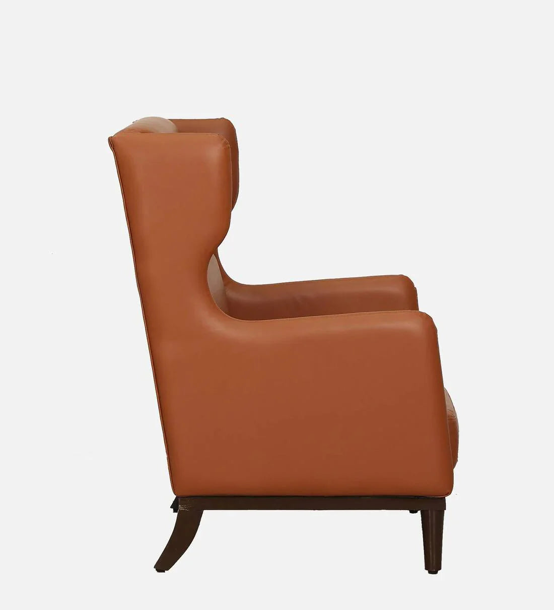 Classic  Leatherette Wing Chair In Tan Colour