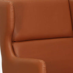 Classic  Leatherette Wing Chair In Tan Colour