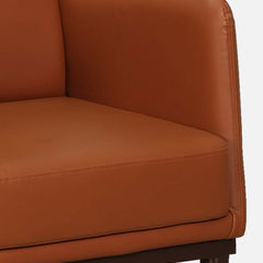 Classic  Leatherette Wing Chair In Tan Colour