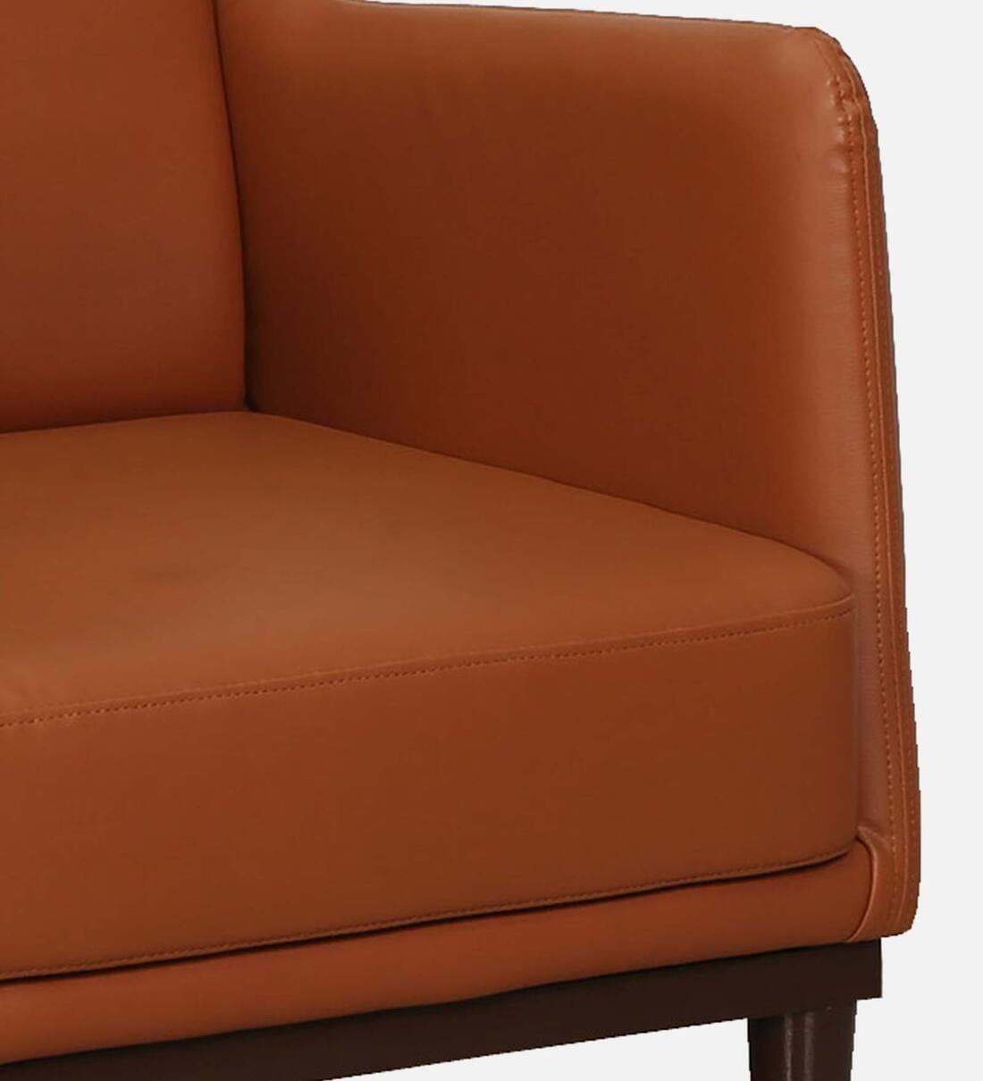 Classic  Leatherette Wing Chair In Tan Colour