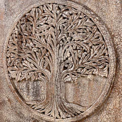Cairo Hand Carved Tree Of life Design Mango Wood Wardrobe