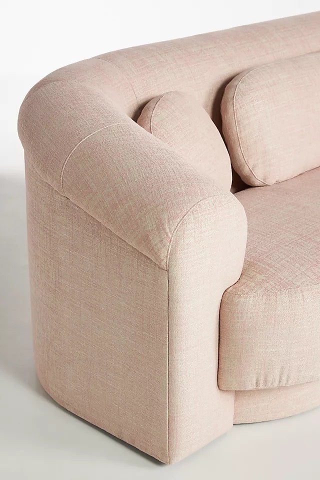 Solid Wood Modular Sofa - Light Pink